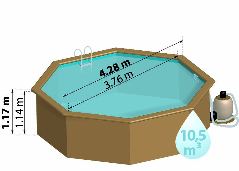 Piscina Sunbay circular Ananas de Ø 428 x 117 cm Wooden pools 790210 - Imagen 2